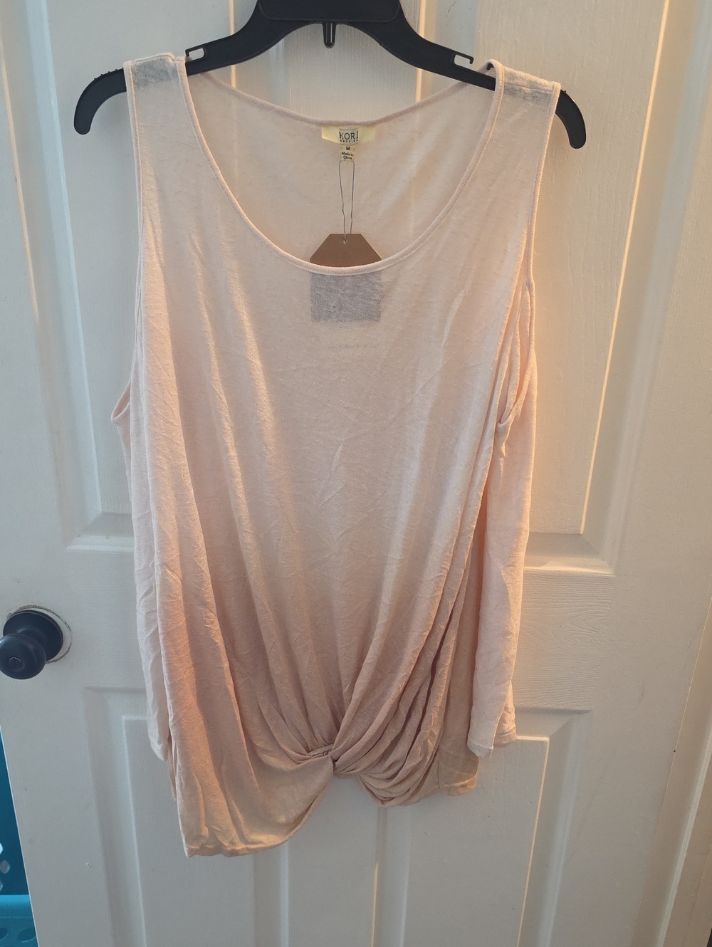 Kori Pale Pink Twist Hem Tank
